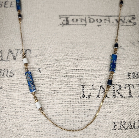 vintage handmade cloisine necklace - Picture 2 of 8